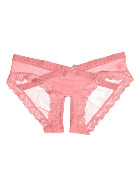 and Alluring Transparent Lace Embroidered Open Back Briefs for Wear Breathable Unbeatable Softness Sensational Lace Panties Set for Women