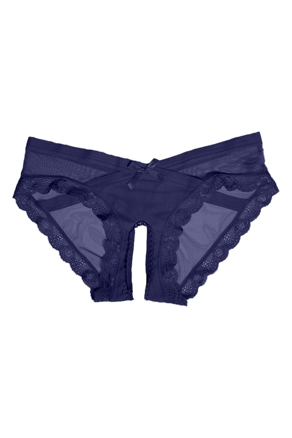 and Alluring Transparent Lace Embroidered Open Back Briefs for Wear Breathable Unbeatable Softness Sensational Lace Panties Set for Women