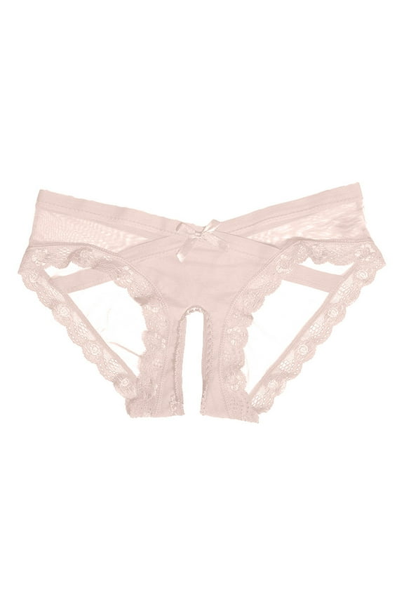 and Alluring Transparent Lace Embroidered Open Back Briefs for Wear Breathable Unbeatable Softness Sensational Lace Panties Set for Women