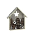 thumbnail image 1 of 11" Battery Operated Brown and White LED Rustic House Christmas Tabletop Decor, 1 of 2