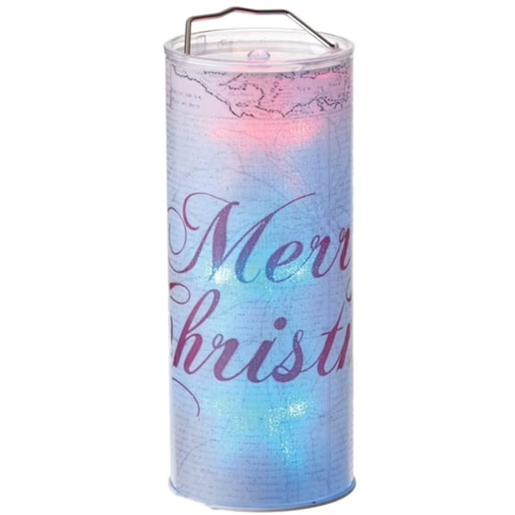 12" Transparent "Merry Christmas" LED Color Changing Lighted Christmas Lantern