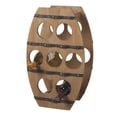 thumbnail image 1 of Midwest 22.25" Country - Rustic Wooden Barrel Design Wine Rack - 7 Bottle Storage, 1 of 2