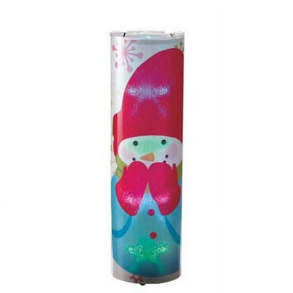 Midwest 24" Pink and Blue Bashful Snowman LED Color Changing Light Christmas Lantern