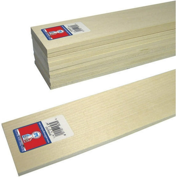 Midwest Basswood Sheet 4306 - Unfinished Wood - 1/4 x 3 x 24 In