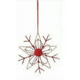 thumbnail image 1 of Midwest 7" Alpine Chic Tan Red Country Rustic Style Snowflake Christmas Ornament, 1 of 1