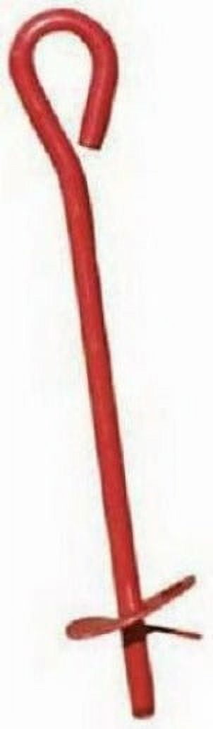 Midwest 901114A 4" x 40" Red Metal Screw In Twist Tree Stake Ground Anchor - Quantity of 4