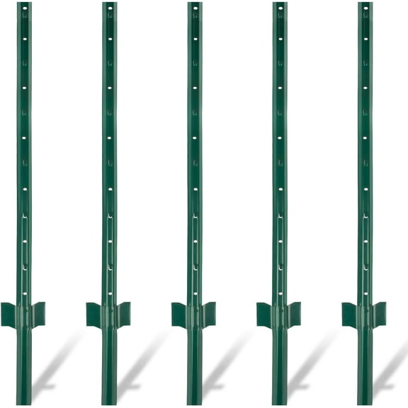 Midwest Air Technologies 901150A Light Duty Fence Post, Steel Green, 6, 2.42 lb, 5 Count