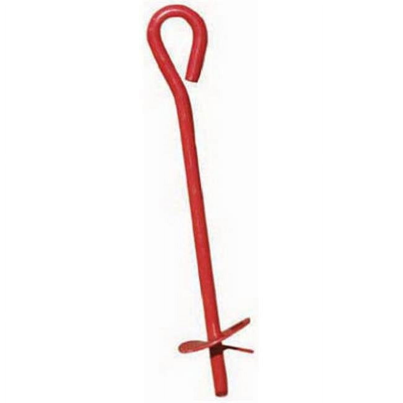 Red Powder-Coated Steel Screw-In Earth Anchor, 4" x 40"
