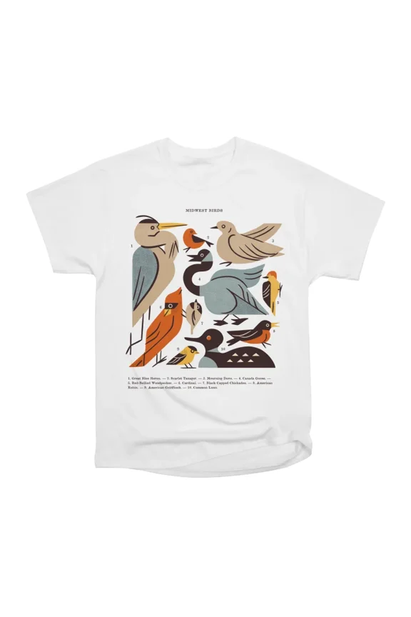 Midwest Birds Guide T-Shirt Tee Gift For Him Merch For Her Apparel For Friend
