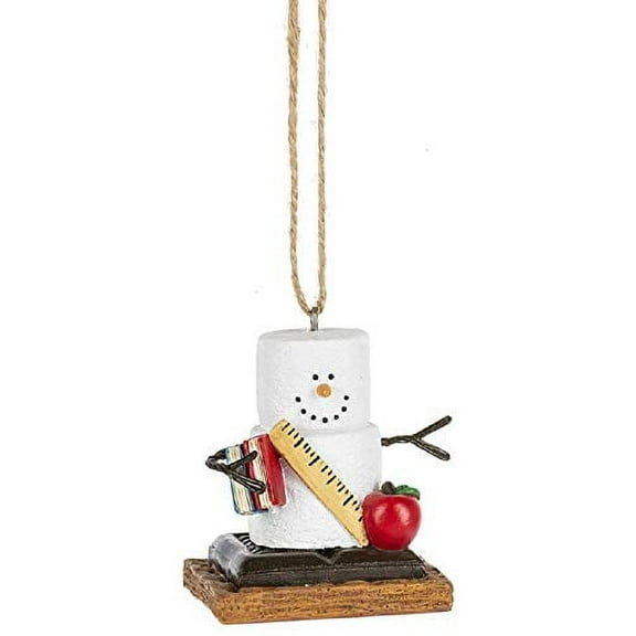 Midwest-CBK S'mores Teacher with Books, Ruler and Apple Ornament