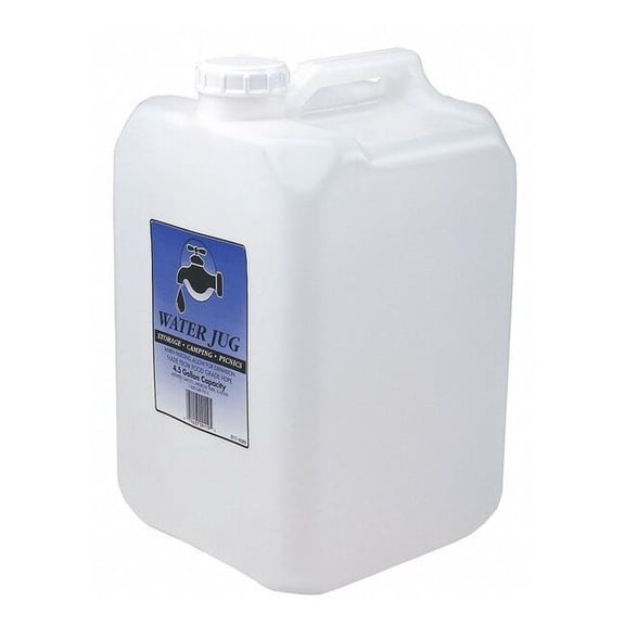 Midwest Can Water Container,4.5 gal. Cap.,Clear,HDPE 9119