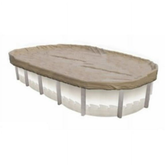 Midwest Canvas BT1530 15 x 30 ft. Black & Tan Oval Above Ground Winter Pool Cover, 20 Year