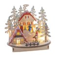 thumbnail image 1 of Midwest Creamy Beige Red Ski Village Scene Lighted 7.5 inch Plywood Decorative Tabletop Figurine, 1 of 2