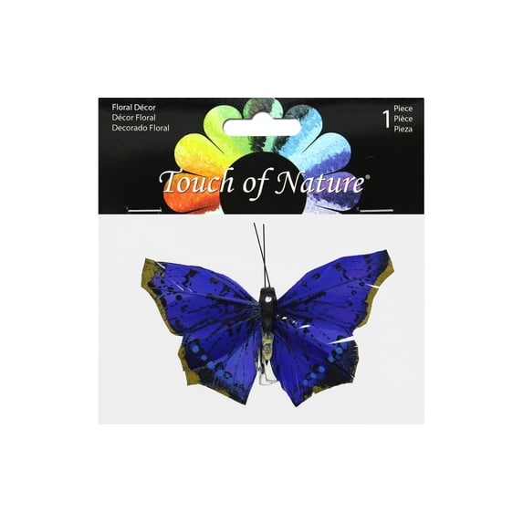 Touch of Nature Natural Butterfly Cobalt 3.5" 1pc with Clip
