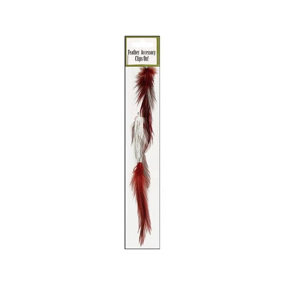 Midwest Design Feather Acc Clip 10" White/Red