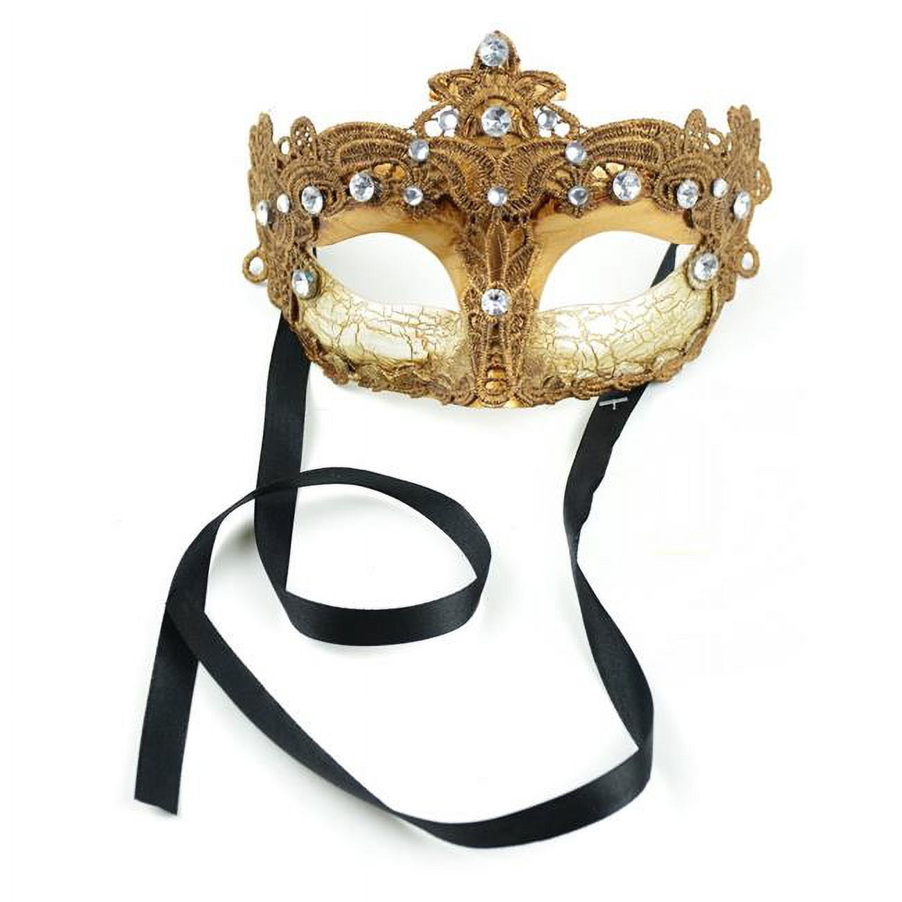 Maskara Design Gold Midwest Design Imports 48081 Gold Mask with Macram & Diamonds - Walmart.com