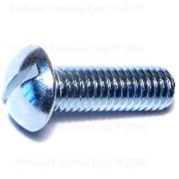 Midwest Fastener 1756 0.37-16 x 1.25 Slotted Round Machine Screws - 100 Piece