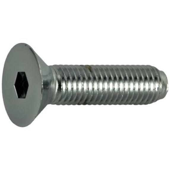 Midwest Fastener 32733 0.25-28 x 1 Flat Socket Cap Screws, Chrome - 10 Piece