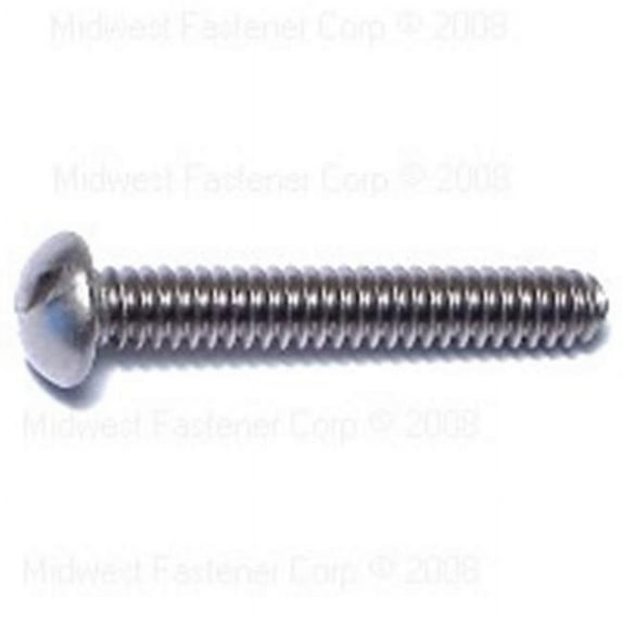 Midwest Fastener 4886 10-24 x 1.25 Slotted Round Machine Stainless Steel Screws - 100 Piece