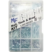 Midwest Fastener Durable Nail, Tack & Brad Kit, 14995, Multiple Sizes, Reusable Container