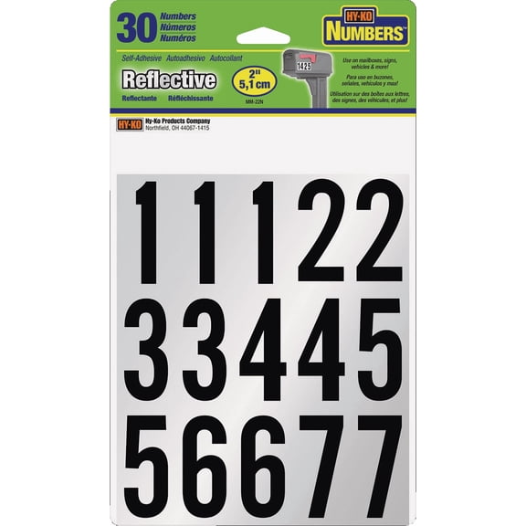 Midwest Fastener Hy-Ko Reflective Vinyl Number - Pack of 4  Construction & DIY Use, Standard Hardware Spec