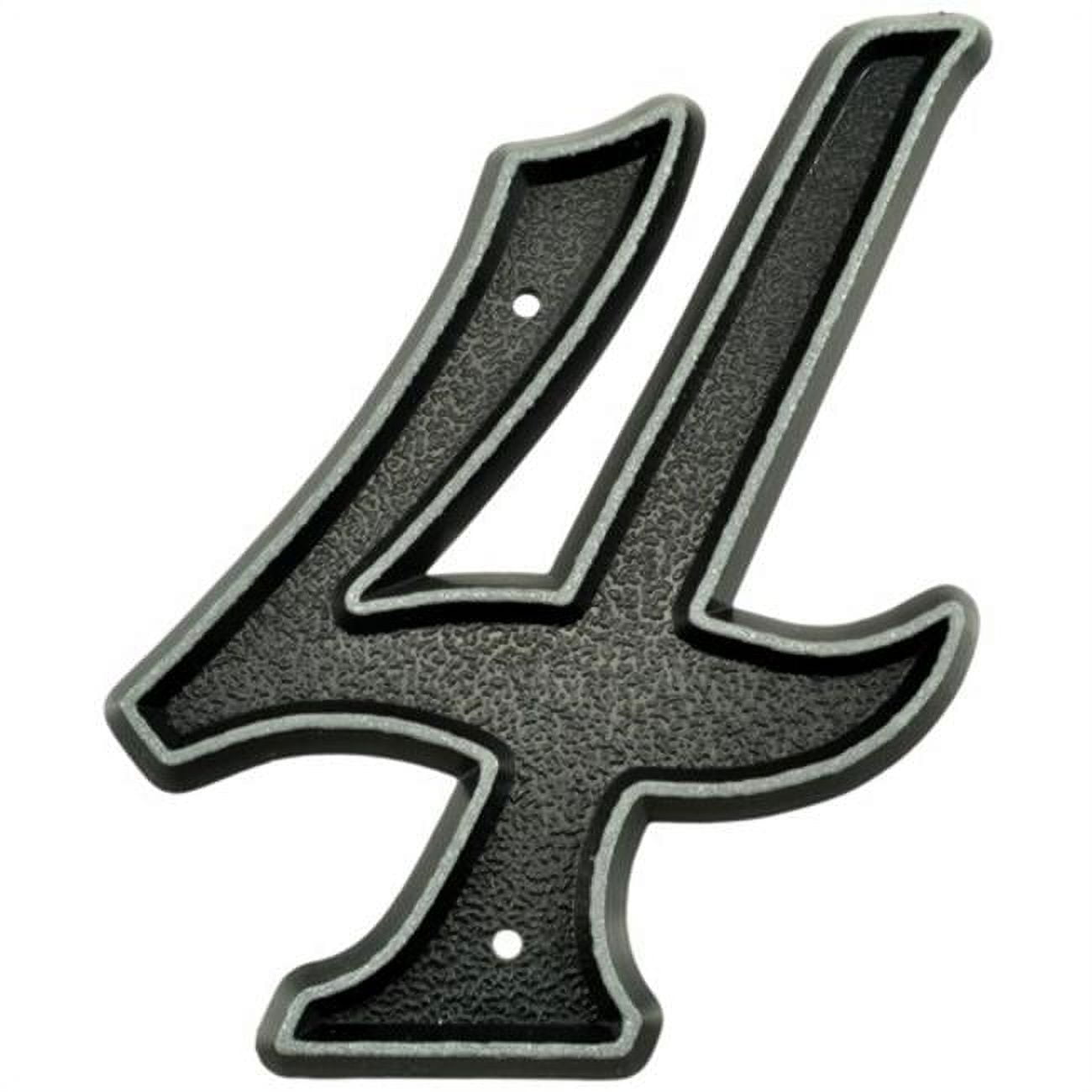 6" "4" Black Plastic Reflective House Numbers