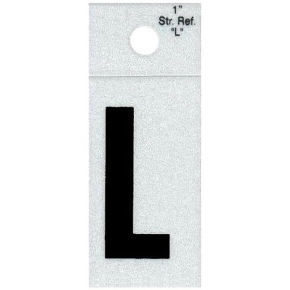 Midwest Fastener MF393320 1 in. - L Straight Black Reflective Letters - 12 Piece