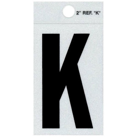 Midwest Fastener MF393363 2 in. - K Straight Black Reflective Letters - 12 Piece