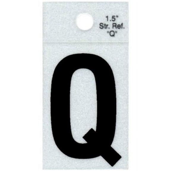 Midwest Fastener MF395035 1.5 in. - Q Straight Black Reflective Letters - 12 Piece