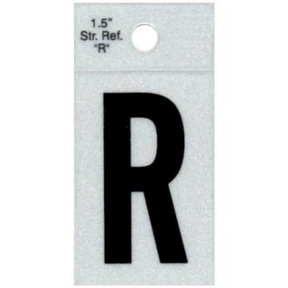 Midwest Fastener MF395036 1.5 in. - R Straight Black Reflective Letters - 12 Piece