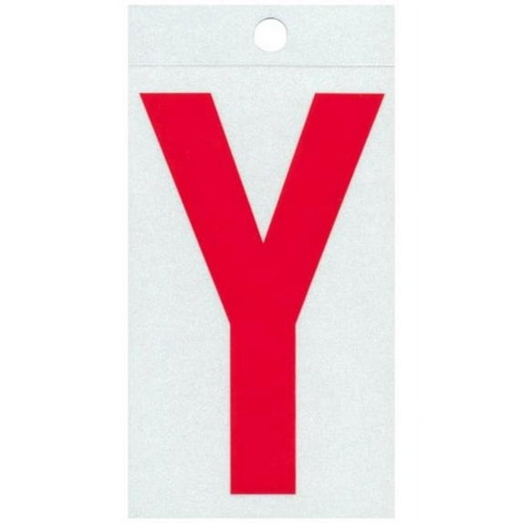 Midwest Fastener MF395079 3 in. - Y Straight Red Reflective Letters - 12 Piece
