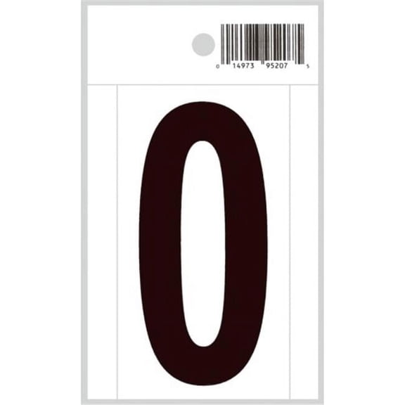 Midwest Fastener MF395207 3 in. - 0 Straight Black on White Numbers - 12 Piece