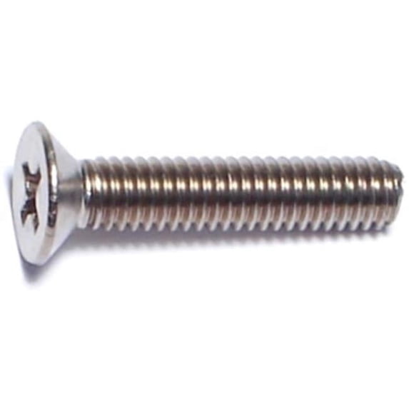 Midwest Fastener MF69546 4-0.70 x 20 mm Phillips Flat Machine Screws - 15 Piece