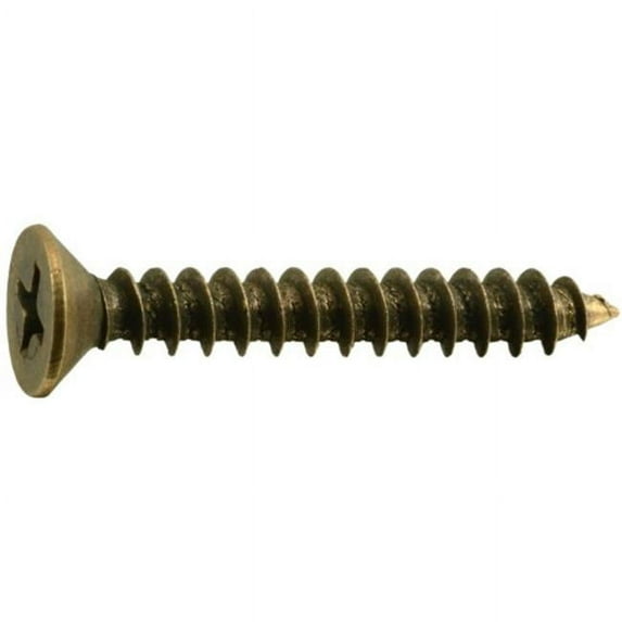 Midwest Fastener MF69892 9 x 1.25 Phillips Flat Hinge Brass Screws - 25 Piece