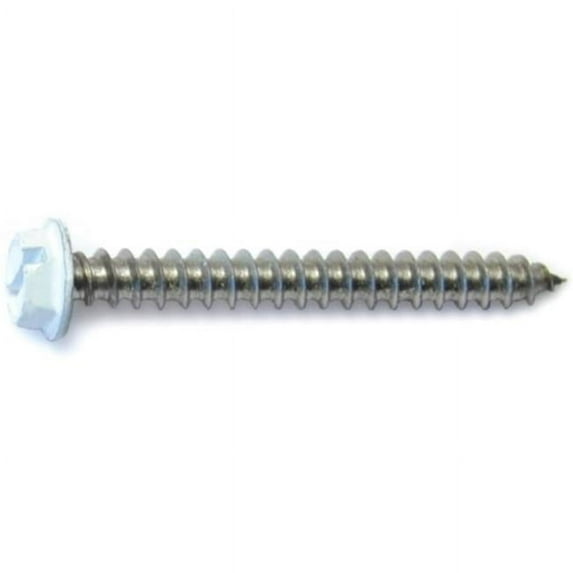 Midwest Fastener MF71044 8 x 1.5 White Hex Head Sheet Metal Screw - 15 Piece