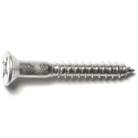 Midwest Fastener MF79144 10 x 1.5 Phillips Flat Wood Stainless Steel Screws - 8 Piece