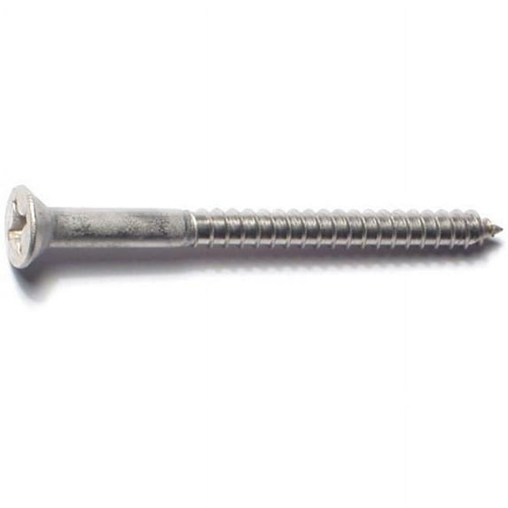 Midwest Fastener MF79146 10 x 2.5 Phillips Flat Wood Stainless Steel Screws - 5 Piece