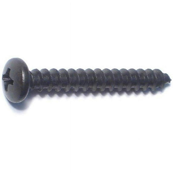 Midwest Fastener MF79417 10 x 1.5 Phillips Pan Sheet Metal Screw, Black - 8 Piece