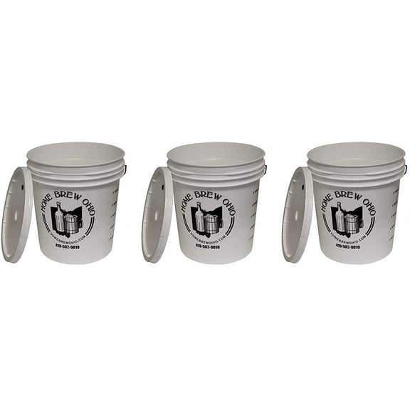 Midwest Homebrewing and Winemaking Supplies 7.9 gallon Plastic Fermentor with Lid (Three Pack)