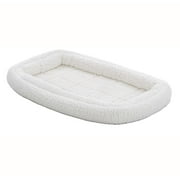 Midwest Homes for Pets QuietTime Double Bolster Dog Bed & Crate Mat White, 22 Inch