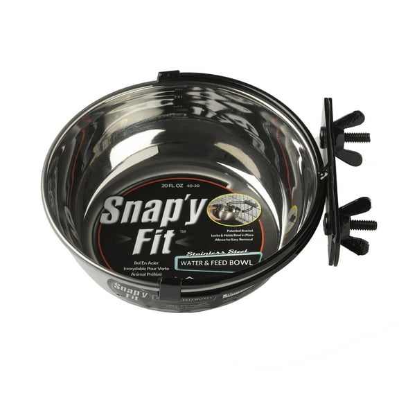 Midwest Homes for Pets Snap'y Fit Stainless Steel Dog Bowl, 20 oz.