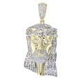 thumbnail image 1 of Midwest Jewellery Baguette Diamond Jesus Head Pendant Jesus Face 10K Gold 3.51ctw Approx 3 Inch Tall Mens Charm, 1 of 4