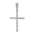 thumbnail image 1 of Midwest Jewellery Diamond Cross Pendant Catholic Cross Mens or Womens 1.63ctw Diamonds 2 Inch Tall Sterling Silver, 1 of 4