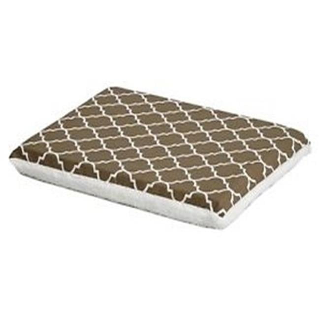 Orthopedic Brown Geometric Teflon Reversible Pet Crate Pad