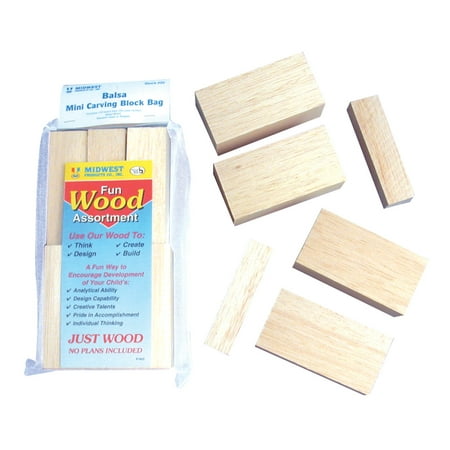 Midwest Mini Carving Balsa Block Set, Just Wood