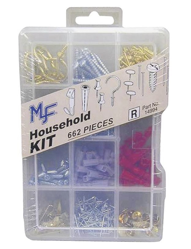 Midwest Products 14994 Household Fastener Kit, Assortment, 662 Piece, Each