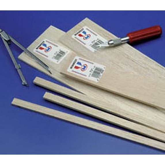 Midwest Products Balsa Wood Strips - 30 Pieces, 1/16" x 1/4" x 36"