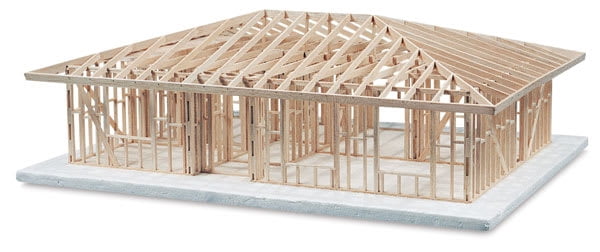 Midwest Products House Structure Model Building Kit with Hip Roof, 3.84 lb, 24"
