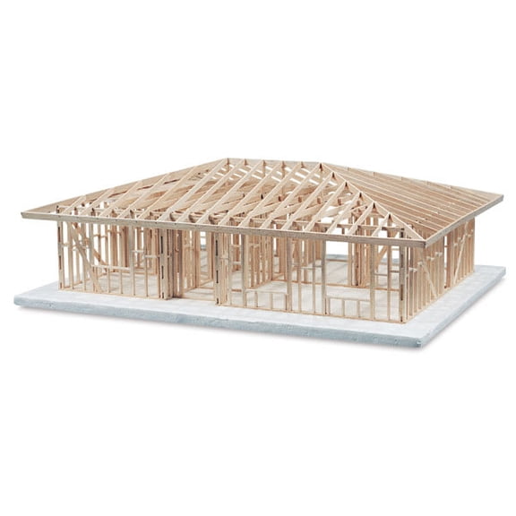 Midwest Products House Structure Model Building Kit with Hip Roof, 3.84 lb, 24"