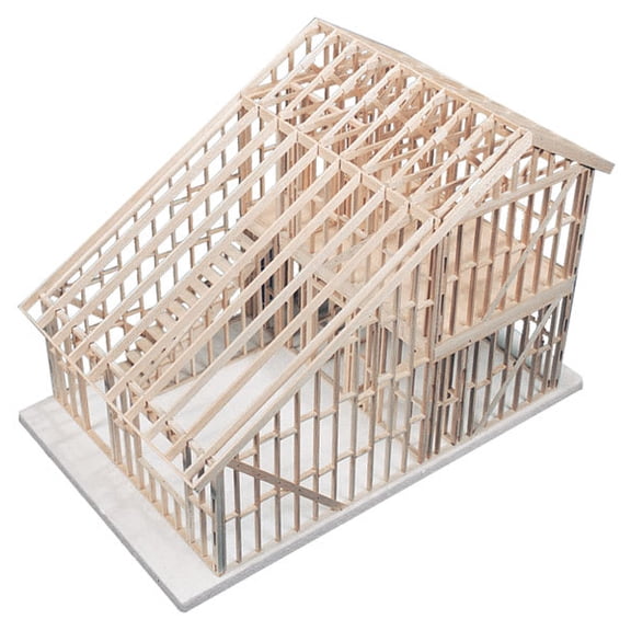 Midwest Products House Structure Model Building Kits with Grades Wood, 3.58 lb, 4.4"